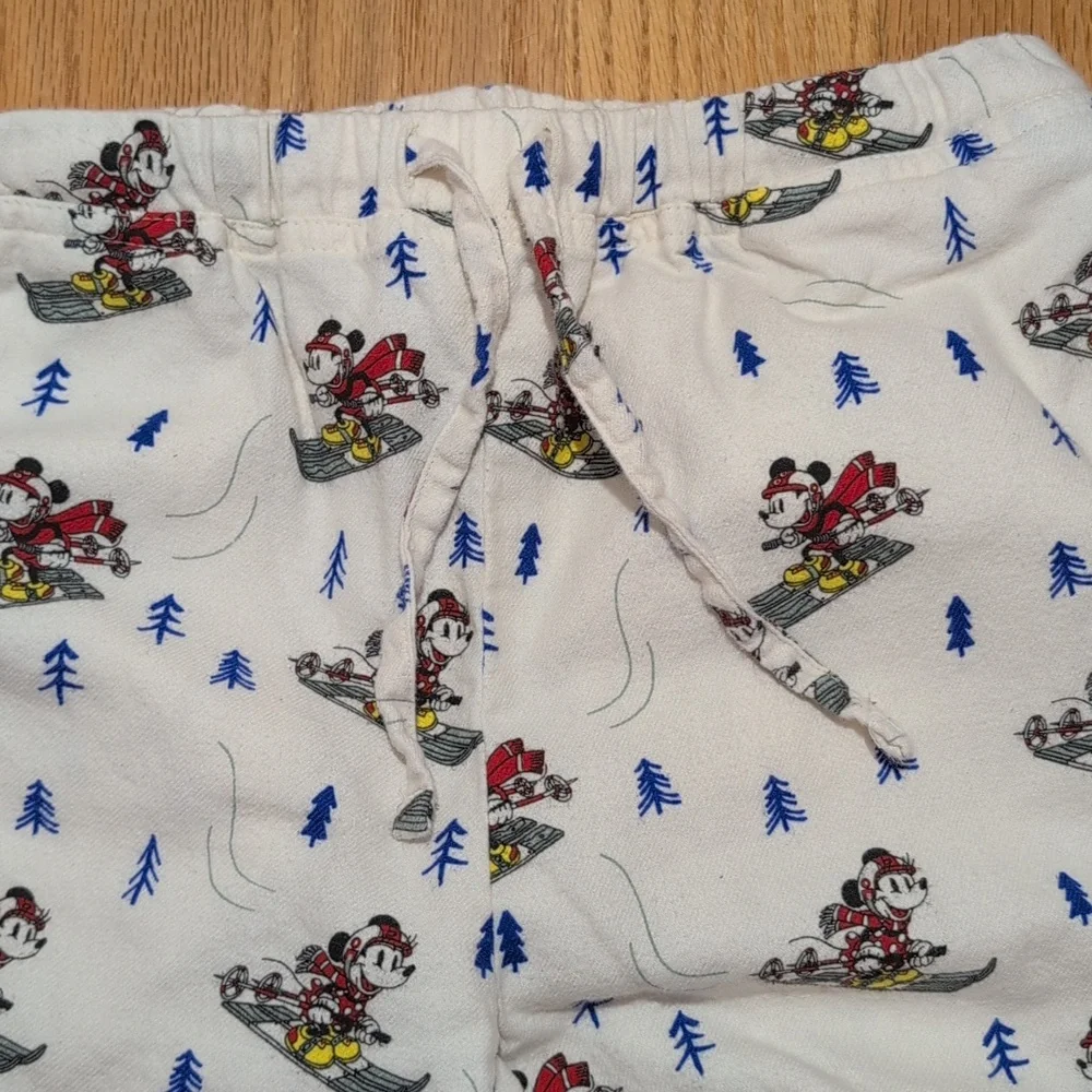 Hanna Anderson Mickey Mouse Holiday Pajama 100% Cotton Flannel Set Size XXS - Picture 11 of 14